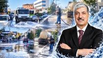 Dilovası’nda cadde ve sokaklarda sabunlu suyla temizlik