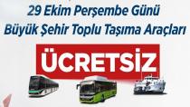 Kocaeli’de 29 Ekim’de toplu ulaşım ücretsiz